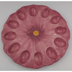 Franciscan Dessert Rose Deviled Egg Plate 12.5" Wedgwood Hand Painted